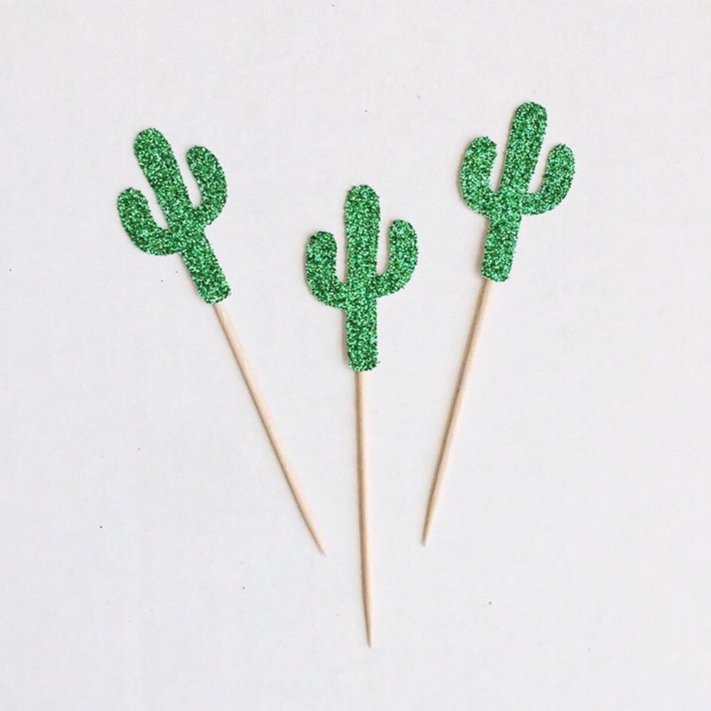 Cinco de mayo - cactus cake topper/cupcake toppers